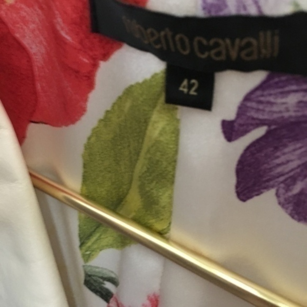 Roberto Cavalli 100% leather Italian Blazer jacket floral real leather - Picture 6 of 16